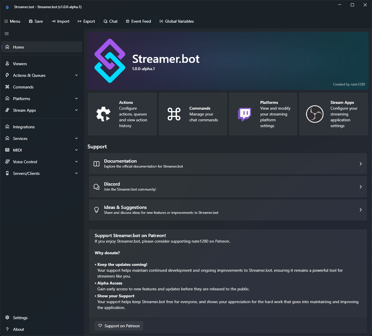 Streamer bot alpha